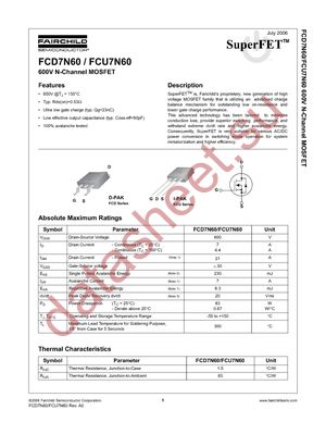 FCD7N60TF datasheet  